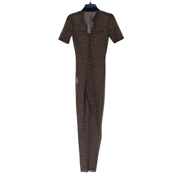 Sheer Jumpsuit Spiral Short Sleeve Curve - Picture 5 of 8